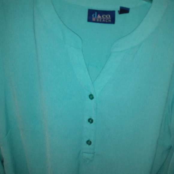 d&Co. Beach teal  oversized tunic top size Small - Picture 7 of 7
